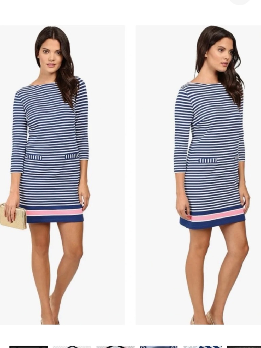 Lilly Pulitzer Irina Boat Neck Striped Terry Knit Dress In Guava Melon size S